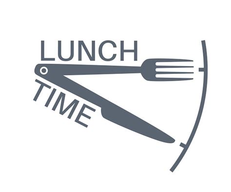 Premium Vector Lunch Time Text With Fork And Knife