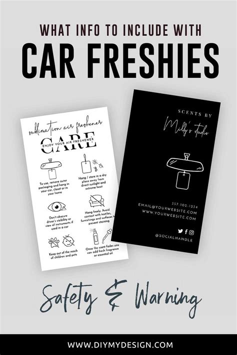 Car Freshie Care Card Instructions To Include With Car Freshies