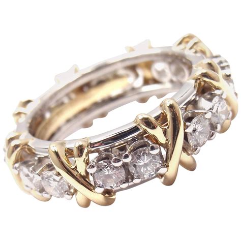 Tiffany And Co Jean Schlumberger Sixteen Stone Diamond Gold Platinum Band Ring At 1stdibs