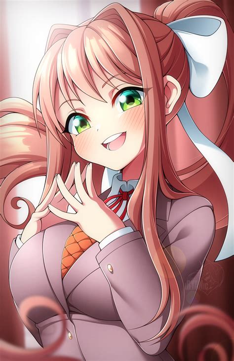 Monika Doki Doki Literature Club Drawn By Totallyiryanic Danbooru