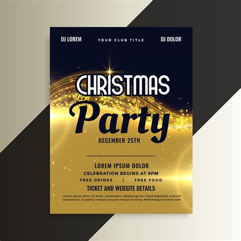 Shiny Golden Premium Christmas Invitation Party Flyer Template