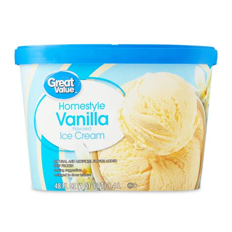 Great Value Homestyle Vanilla Flavored Ice Cream 48 Fl Oz
