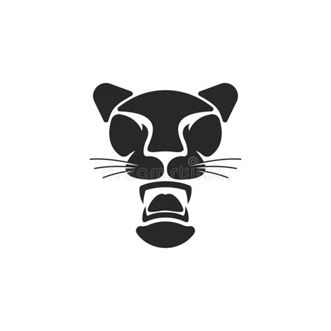 Logotipo De Pantera Negra Cabeza De Gato Grande Con Boca Abierta Y