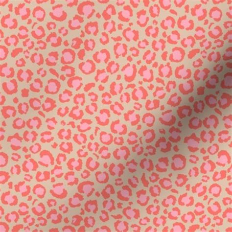 Colorful Fabrics Digitally Printed By Spoonflower Coral Pink Leopard