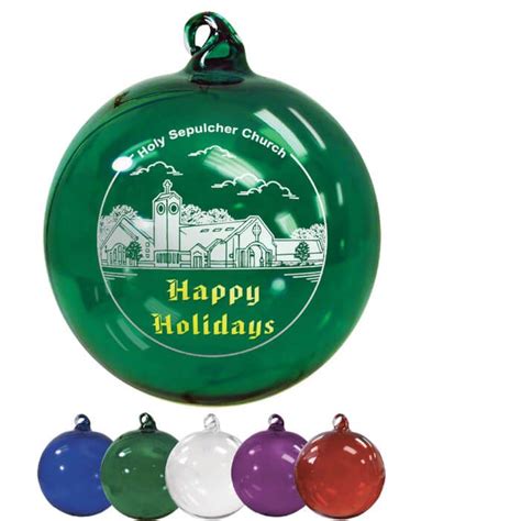 hand blown glass ornaments customized imprinted logo promotion choice psou h