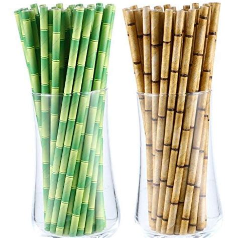 1199 200 Bamboo Paper Straws Biodegradable Products Smoothie Party