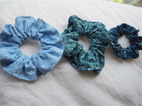 Cotton Scrunchies Blue Hair Scrunchies Single Scrunchy Or Pack Of