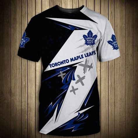 Toronto Maple Leafs T Shirt 3d Thunder Design Short Sleeve Jack Sport Shop