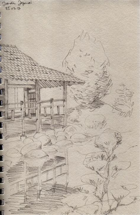 Technique pour dessiner un paysage aux crayons aquarelle | apprendre à dessiner avec dessin création. Idées Pour Jardin Japonais Dessin Facile - Random Spirit