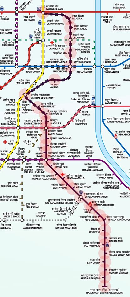 2016 Delhi Metro Map Showing Violet Line Map