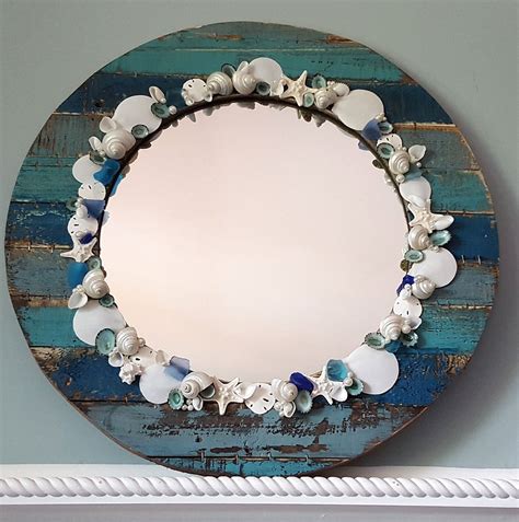 Beach Decor Mirror, Nautical Decor Mirror, Shell Mirror, Seashell Mirror, Shell Mirror, Nautical ...