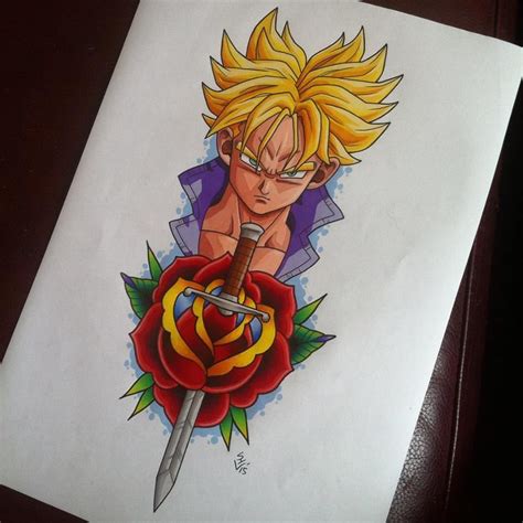Day 3, this tattoo client deserves a round of applause for toughness! Future Trunks Tattoo Design by Hamdoggz.deviantart.com on ...