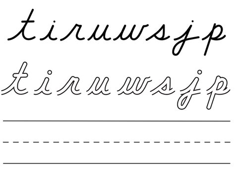 French Cursive Handwriting Worksheets