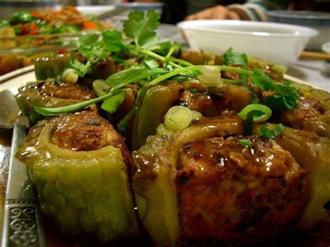 Click on the title of a recipe or the photo of a dish to. Chinese Stuffed Bitter Melon Recipe - Yong Fu Gwa | HubPages
