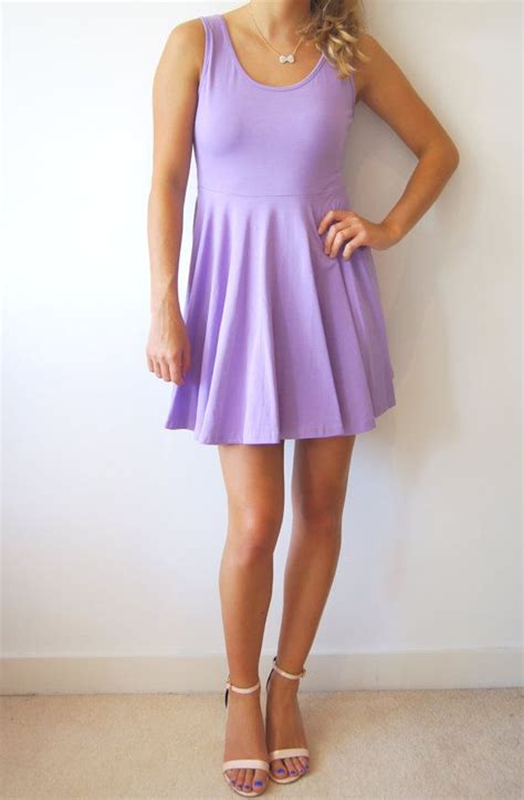 Liberty Lilac Purple Jersey Casual Summer Mini Dress Etsy