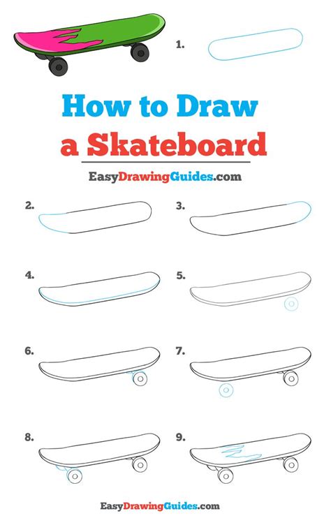 How To Draw A Skateboard Really Easy Drawing Tutorial Drawing