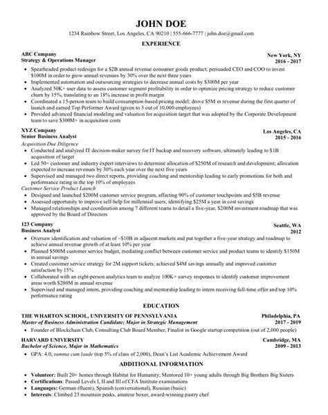 Consulting Resume Guide The Recipe To Land Every Interview