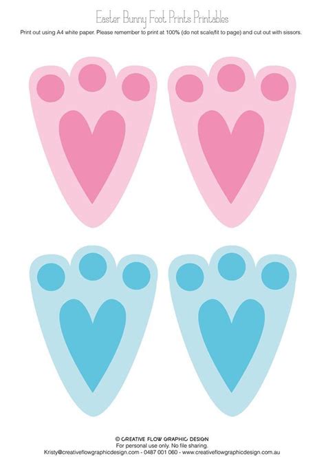 Easter bunny footprints foot prints free printable template. Free Printable - Easter Bunny Foot Prints! | Dino toppers for Phinn | Pinterest | Bunnies ...