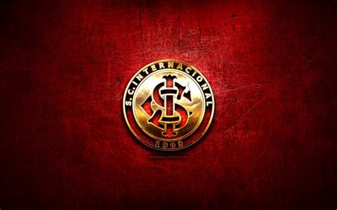 Download wallpapers Internacional FC, golden logo, Brazilian Seria A