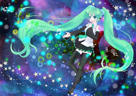 Hatsunemiku Space Stars Twintails Vocaloid Rkonachan