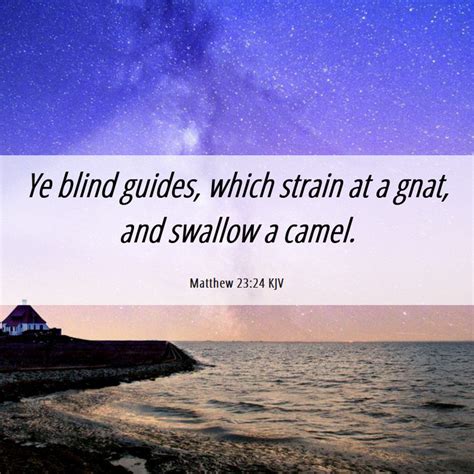 Matthew 2324 Kjv Ye Blind Guides Which Strain At A Gnat And