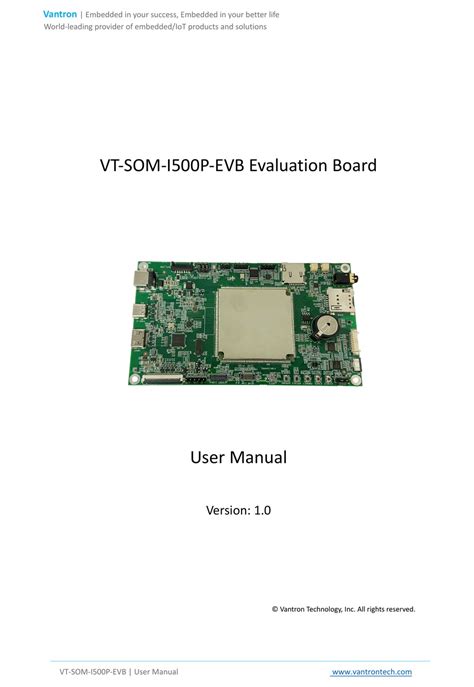 Vantron Vt Som I500p Evb User Manual Pdf Download Manualslib