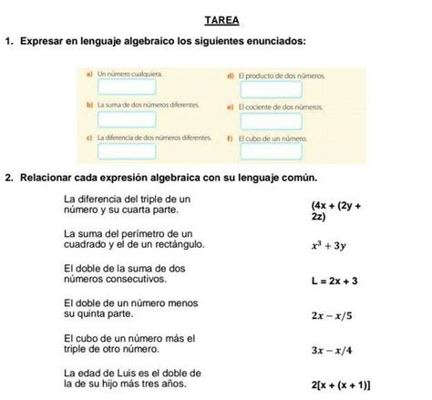 Transformar En Lenguaje Algebraico Las Siguientes Proposiciones A The