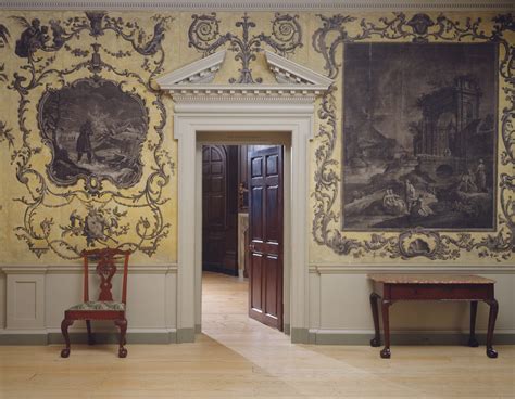 Woodwork And Wallpaper From The Great Hall Of Van Rensselaer Manor