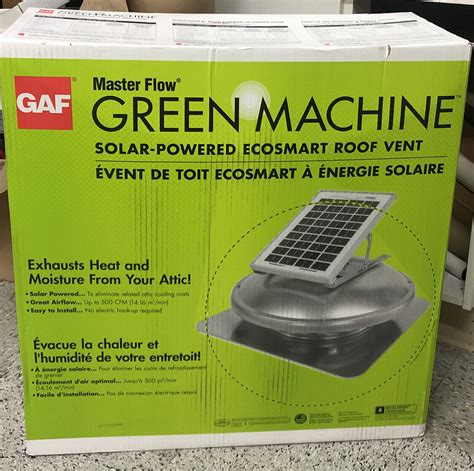 Master Flow Green Machine Ervsolar 500 Cfm Solar Powered Roof Mount