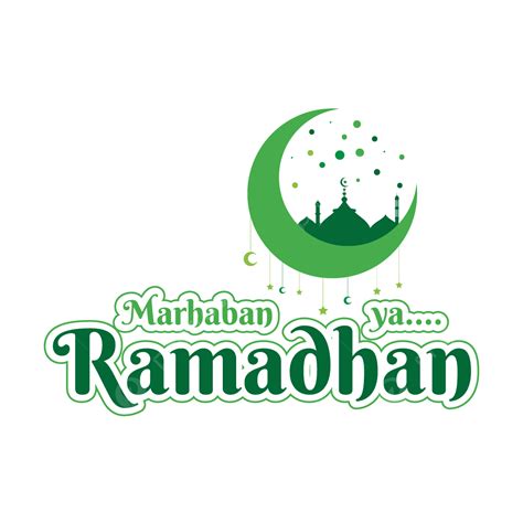 Crescent Vector Hd Images Marhaban Ya Ramadhan Typography Isolated