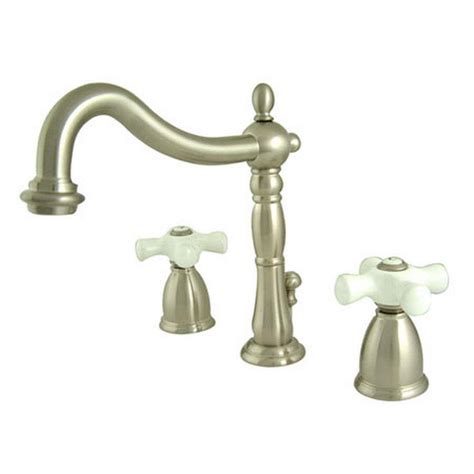 kingston brass victorian 8 in widespread 2 handle bathroom faucet in satin nickel hkb1978px