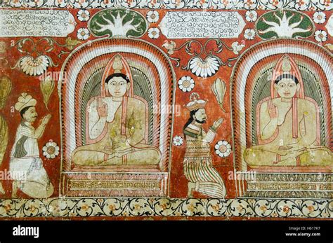 Ancient Paintings Lankatilake Temple From The 14th Century Kandy Sri