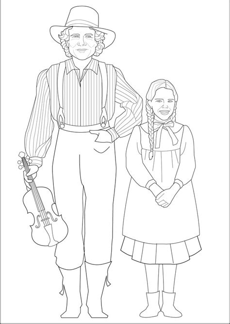 Several free printable coloring pages to go with little house in the big woods. Charles Ingalls Laura Ingalls coloring page Little House ...