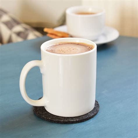 White Mugs Tea Coffee Cups Straight Sided Porcelain Set 285ml 10oz