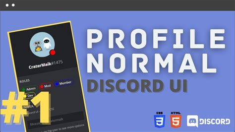 Discord Ui Profile Normal 1 Html Css 2020 Youtube