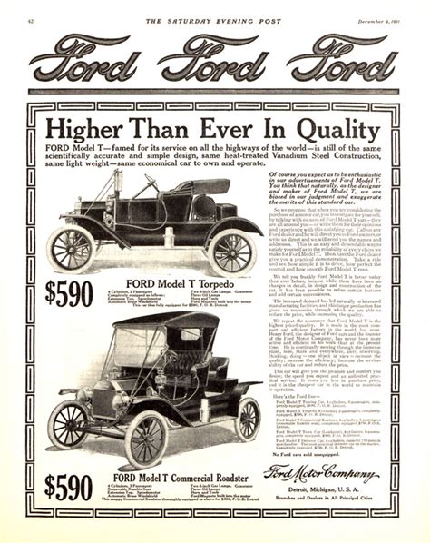 Vintage Auto Ads Ford The Saturday Evening Post