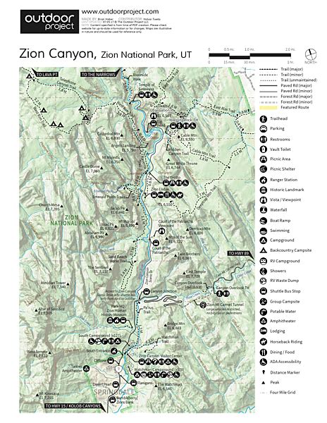 Zion National Park Map | Zion national park, National ...