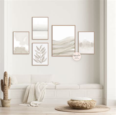 Minimal Gallery Wall Set Set Of 5 Abstract Paintings 5 Piece Wall Art