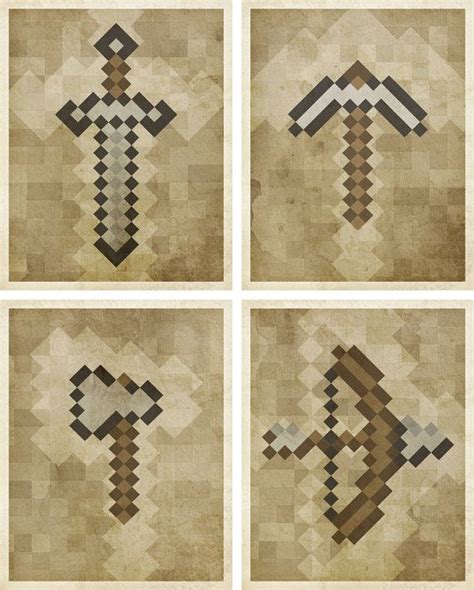 4 Minecraft Poster Prints Etsy Poster Prints Minecraft Posters