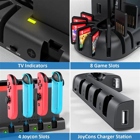 Switch Controller Charging Dock Station Compatible With Nintendo Switch