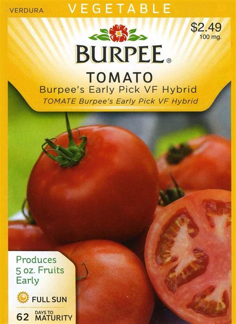 Burpee 69471 Tomato Burpees Early Pick Hybrid Seed Packet