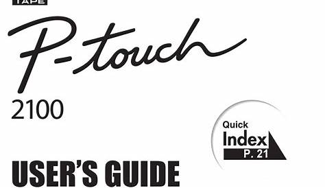 BROTHER P-TOUCH 2100 USER MANUAL Pdf Download | ManualsLib