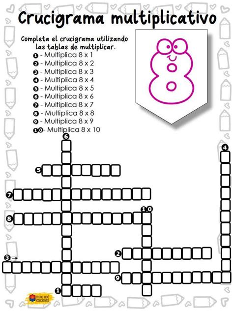Crucigramas Tablas De Multiplicar Materiales Educativos Para Maestras
