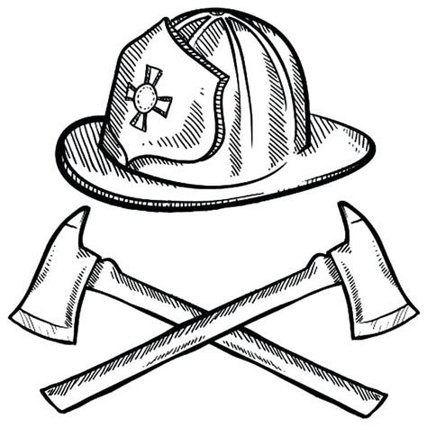 Firefighter Helmet Coloring Page at GetColorings.com | Free printable