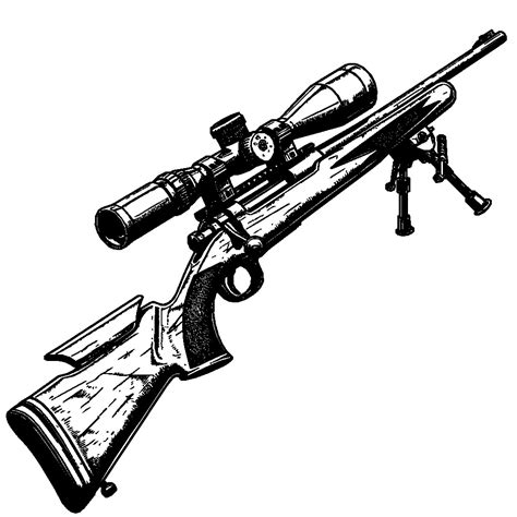 Free Rifles Remington 700 Black And White Svg Vector File For Laser Cutting 2 K40 Laser Cutter
