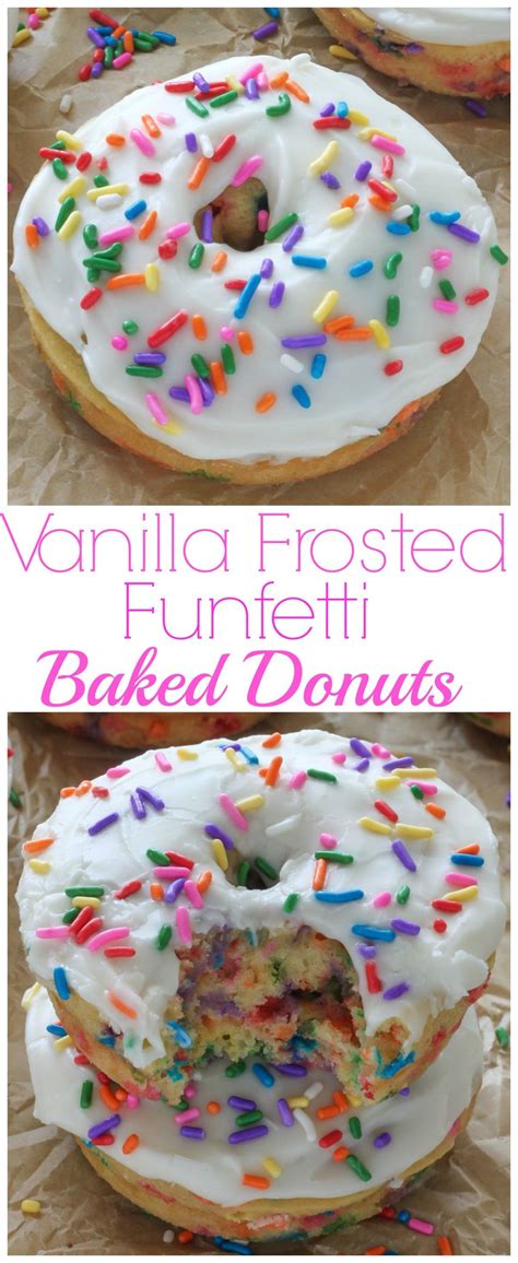 Vanilla Frosted Funfetti Donuts Baked And Super Easy Baker By