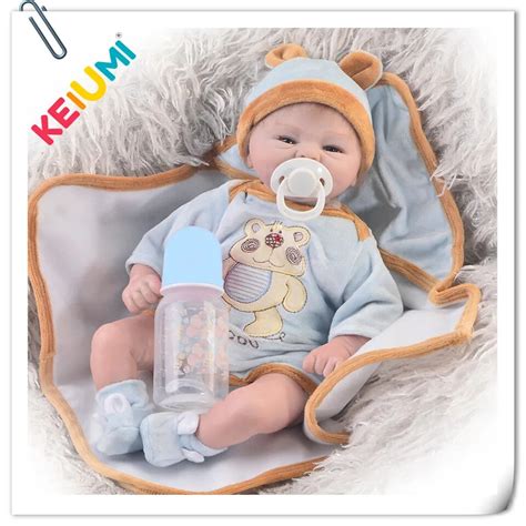 Real Like 17 Inch Newborn Smiling Boy Baby Doll Toys Keiumi Fashion