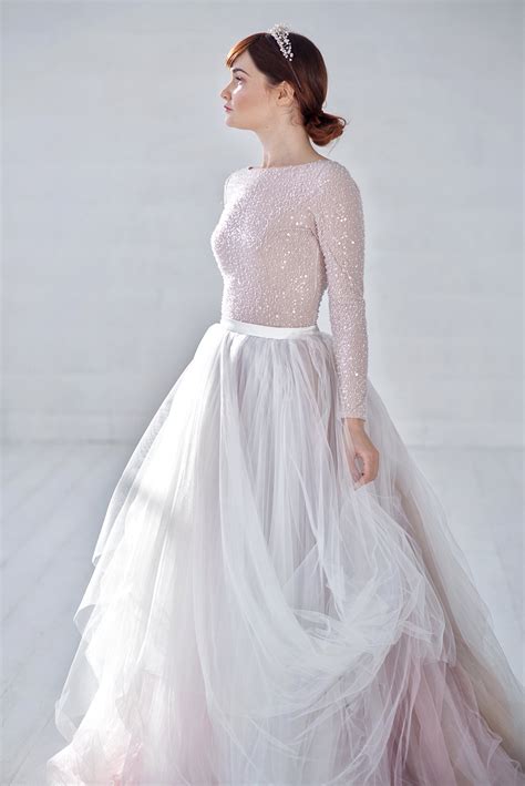 Ready To Ship Ombre Bridal Tulle Skirt Tulle Skirt With A Long Train Size 0 2 Wedding