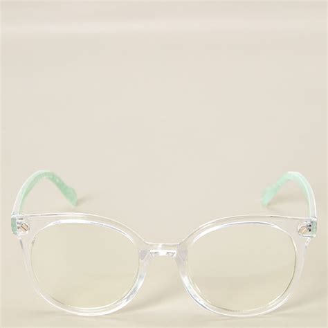 Clear Round Mint Chevron Fake Glasses Claires Us