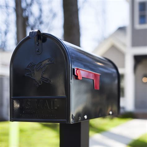 Gibraltar Mailboxes Elite Classic Galvanized Steel Post Mount Black Mailbox Stine Home Yard